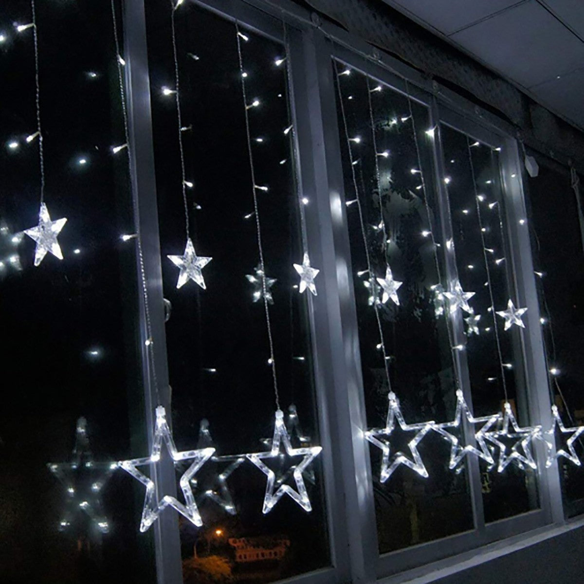 GUIRLANDE LUMINEUSE ÉTOILE BLANC FROID ÉTOILES LED NOËL FÊTES DÉCORATIONS