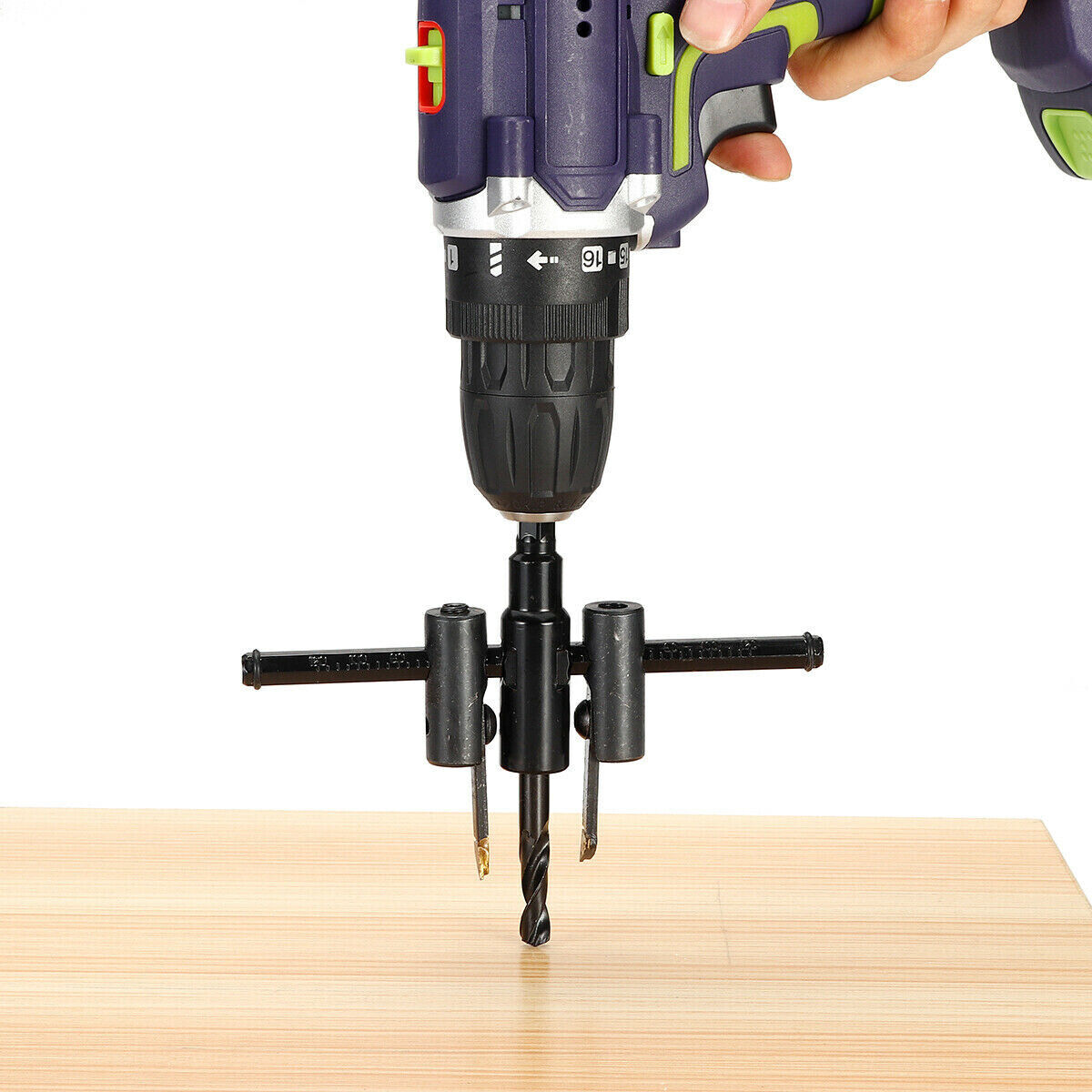 PUNTA TRAPANO TAGLIERINA CIRCOLARE GUIDA REGOLABILE TAGLIO FORO CARTONGESSO 12CM