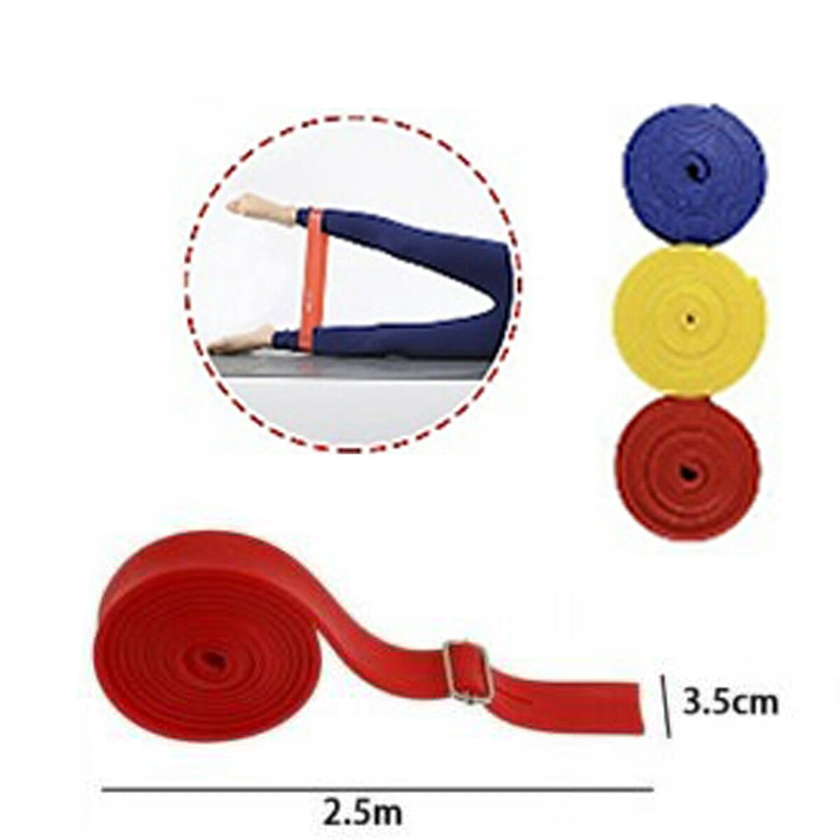 FASCIA BANDA ELASTICA AEROBICA FITNESS YOGA BANDA DI RESISTENZA STRETCHING 2,5MT