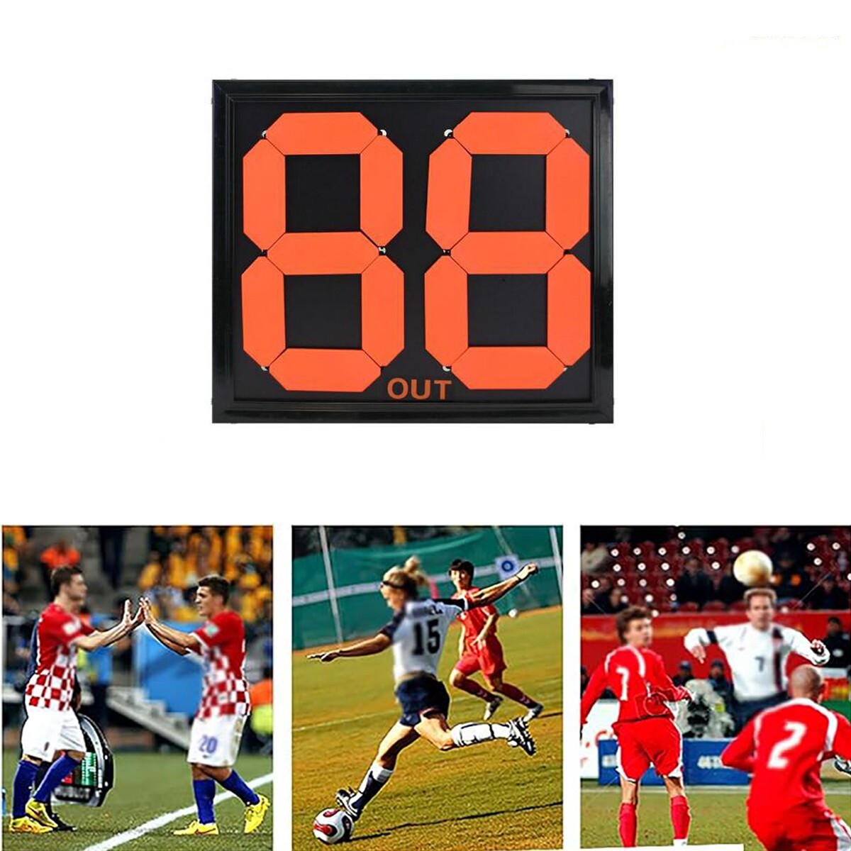 TABLEAU FOOTBALL SPORT SUBSTITUTIONS CHANGEMENTS TABLEAU ARBITRE À 2 CHIFFRES RECTO/VERSO