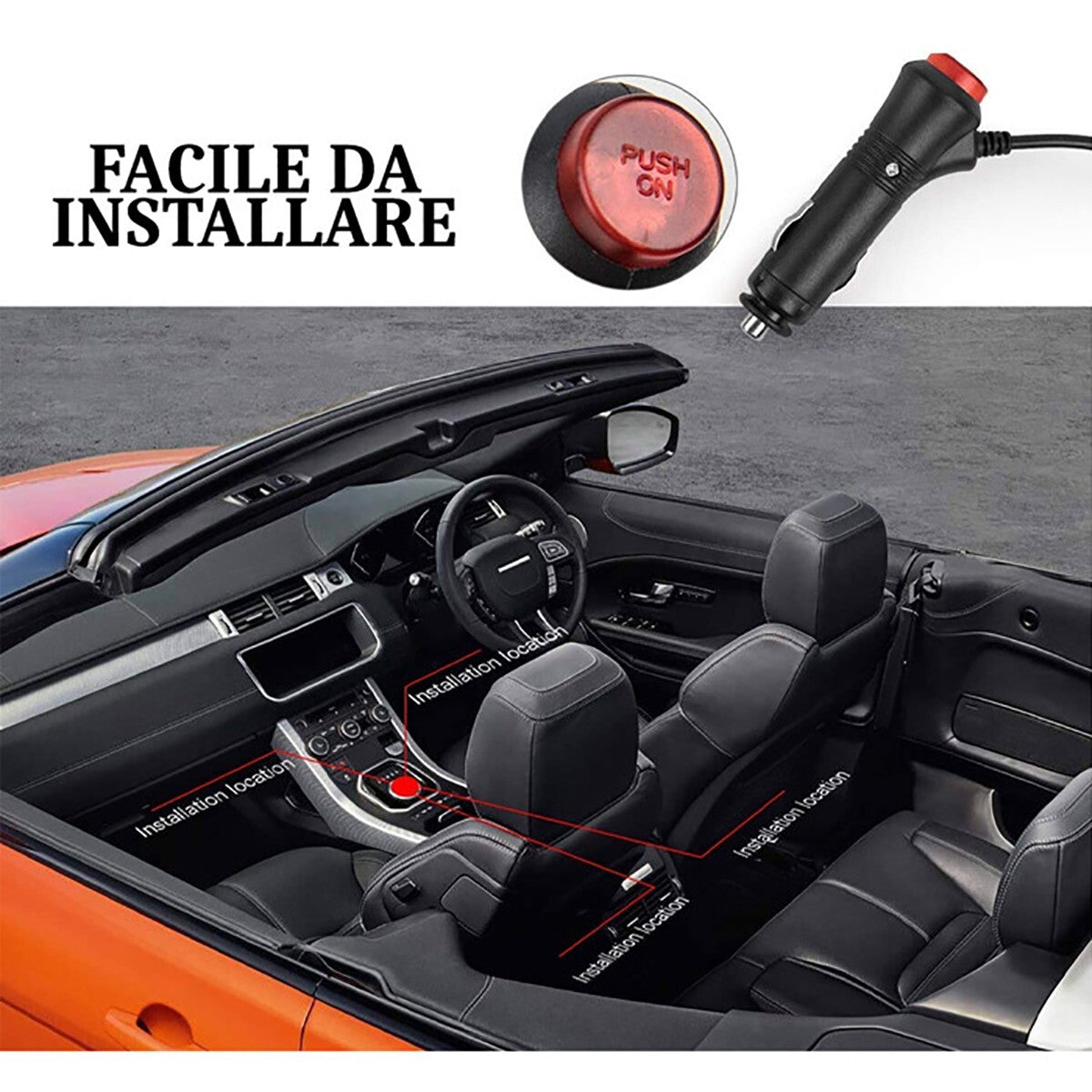 STRISCIA PER INTERNI AUTO 72 LED RGB LUCI VANO PIEDI ATMOSFERA TELECOMANDO 12V