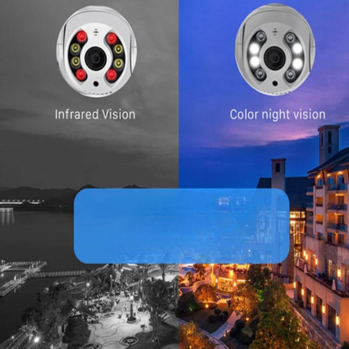 TELECAMERA VIDEOSORVEGLIANZA 8 LED WIFI 3.6MM 2 ANTENNE 12X8CM JTZ-8160QJ