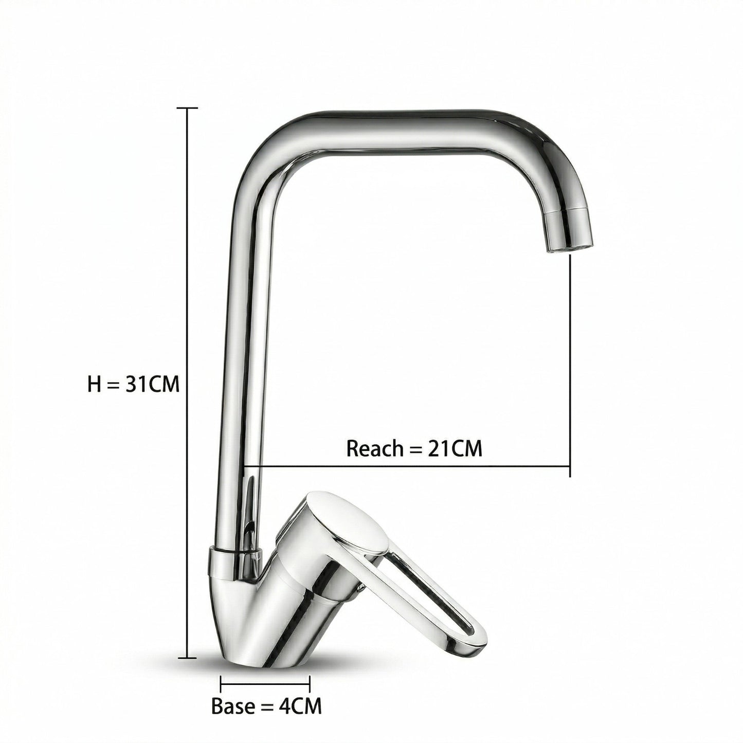 RUBINETTO MISCELATORE CUCINA MONOCOMANDO LAVANDINO COLLO ALTO GIREVOLE 8568