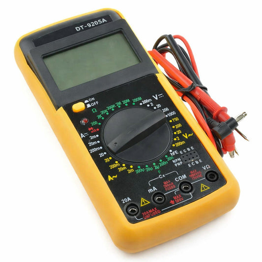 MULTIMÈTRE NUMÉRIQUE TESTEUR VOLT AMPÈRE AVEC CÂBLES POINTES DE TEST BOÎTIER ÉCRAN D'AFFICHAGE DT 9205A
