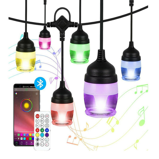 GUIRLANDE LUMINEUSE INTELLIGENTE LED RGB AMPOULES EXTÉRIEURES DÉCORATIVES MULTICOLORES IP65 F11C