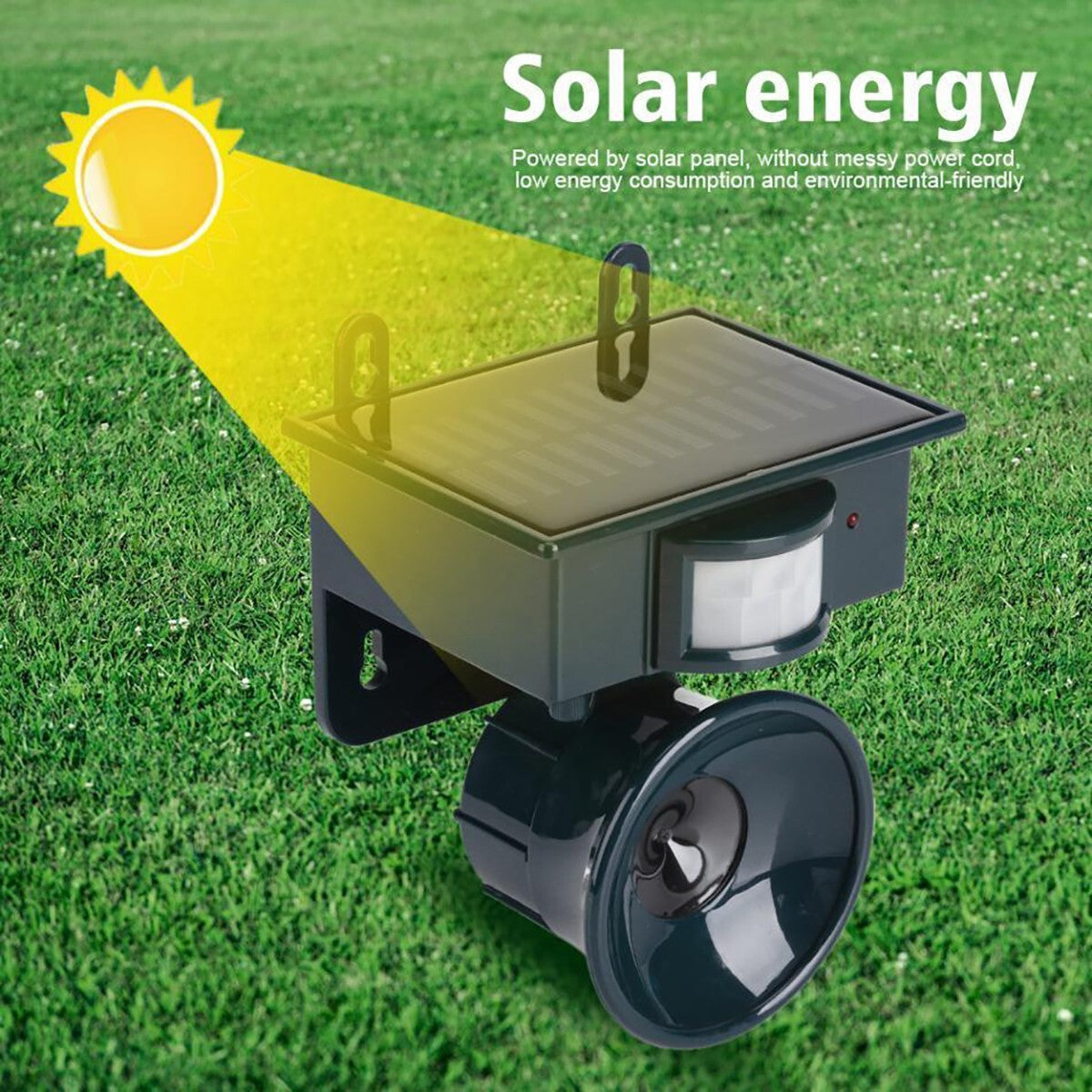 REPELLENTE AD ULTRASUONI SOLARE SCACCIA RATTI TOPI UCCELLI PICCIONI CANI GATTI