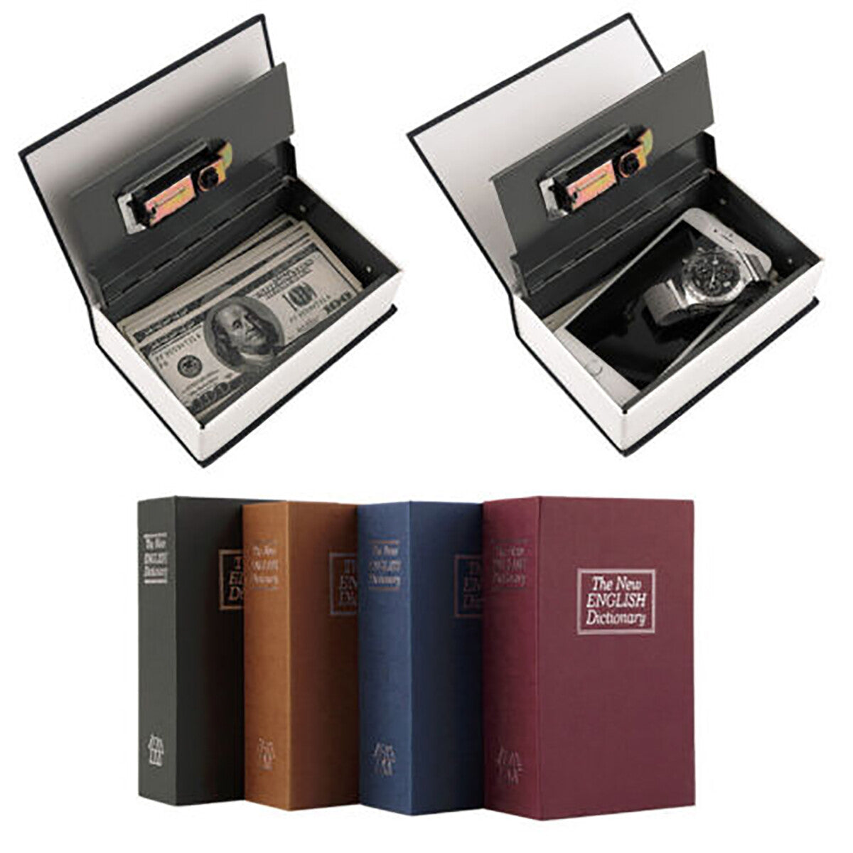 COFFRET DE SÉCURITÉ TIROIR-CAISSE LIVRE PORTE-MONNAIE CLÉ MÉTAL 114x80X45 mm