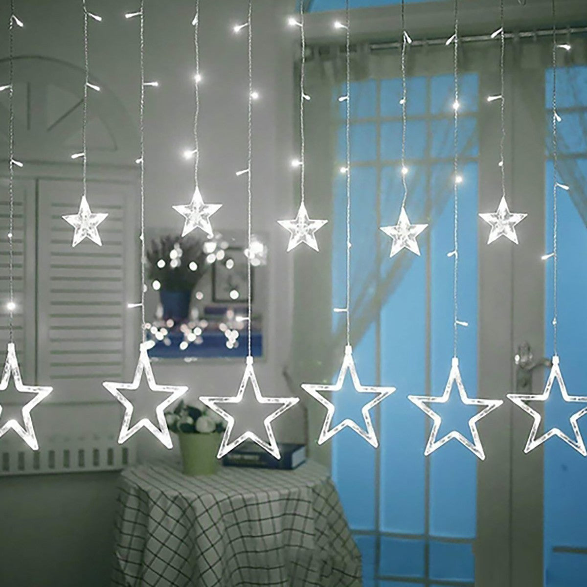GUIRLANDE LUMINEUSE ÉTOILE BLANC FROID ÉTOILES LED NOËL FÊTES DÉCORATIONS