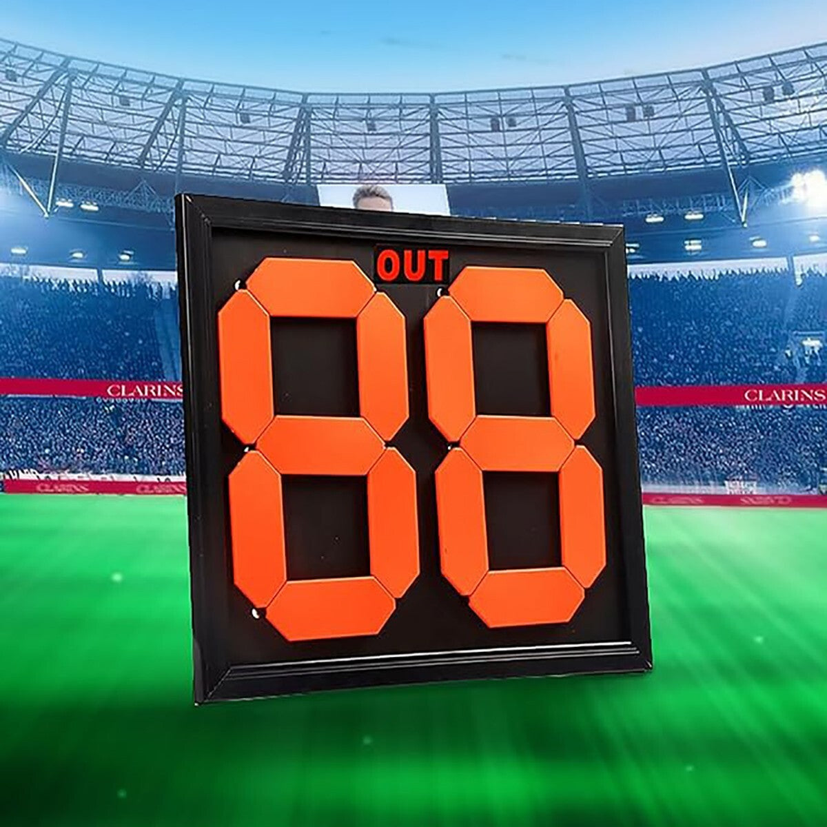 TABELLONE CALCIO SPORT SOSTITUZIONI CAMBI TABELLA ARBITRO A 2 CIFRE FRONTE/RETRO