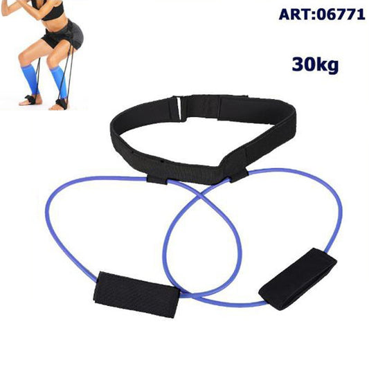 CORDE AVEC CEINTURE VENTRALE BANDE DE RÉSISTANCE ÉLASTIQUE FITNESS PILATES YOGA 30KG