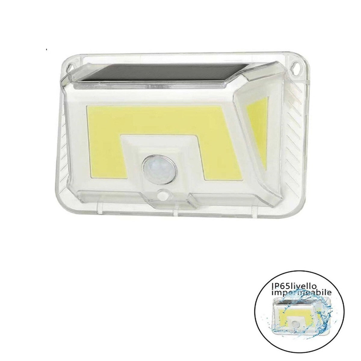 LAMPADA FARO LUCE FARETTO ESTERNO ENERGIA SOLARE LED COB SENSORE MOVIMENTO 0516