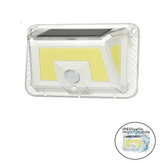 LAMPADA FARO LUCE FARETTO ESTERNO ENERGIA SOLARE LED COB SENSORE MOVIMENTO 0516