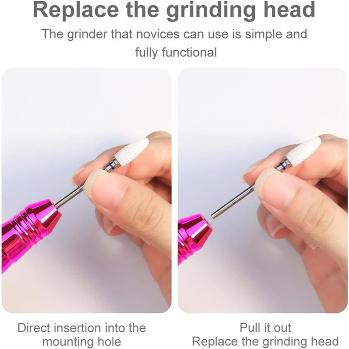 KIT FRESA UNGHIE ELETTRICA 35000 RPM USB MANICURE PEDICURE PORTATILE NAIL ART