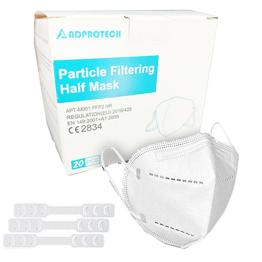 KIT DE 20 MASQUES DE PROTECTION FFP2 CERTIFIÉS CE INAIL SANS VALVE MASQUE