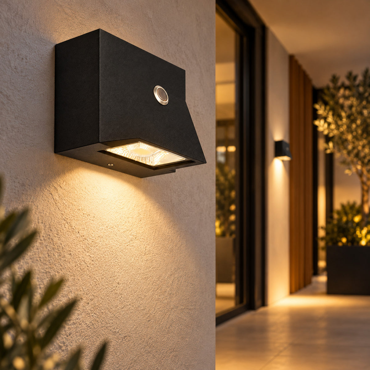 APPLIQUE LED 5W ESTERNO LAMPADA PARETE NERA IP65 3000K 4000K 6000K ET-31693