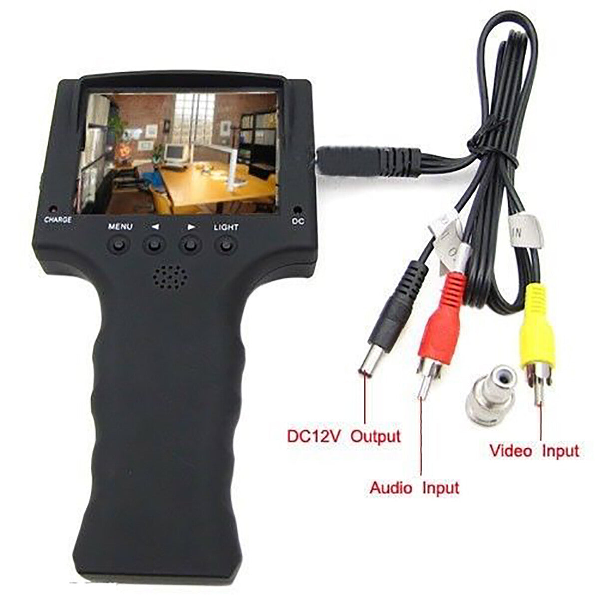 MONITEUR 3.5 TESTEUR CAMÉRAS RÉSEAU ETHERNET LAN BATTERIE INTERNE SORTIE 12V -