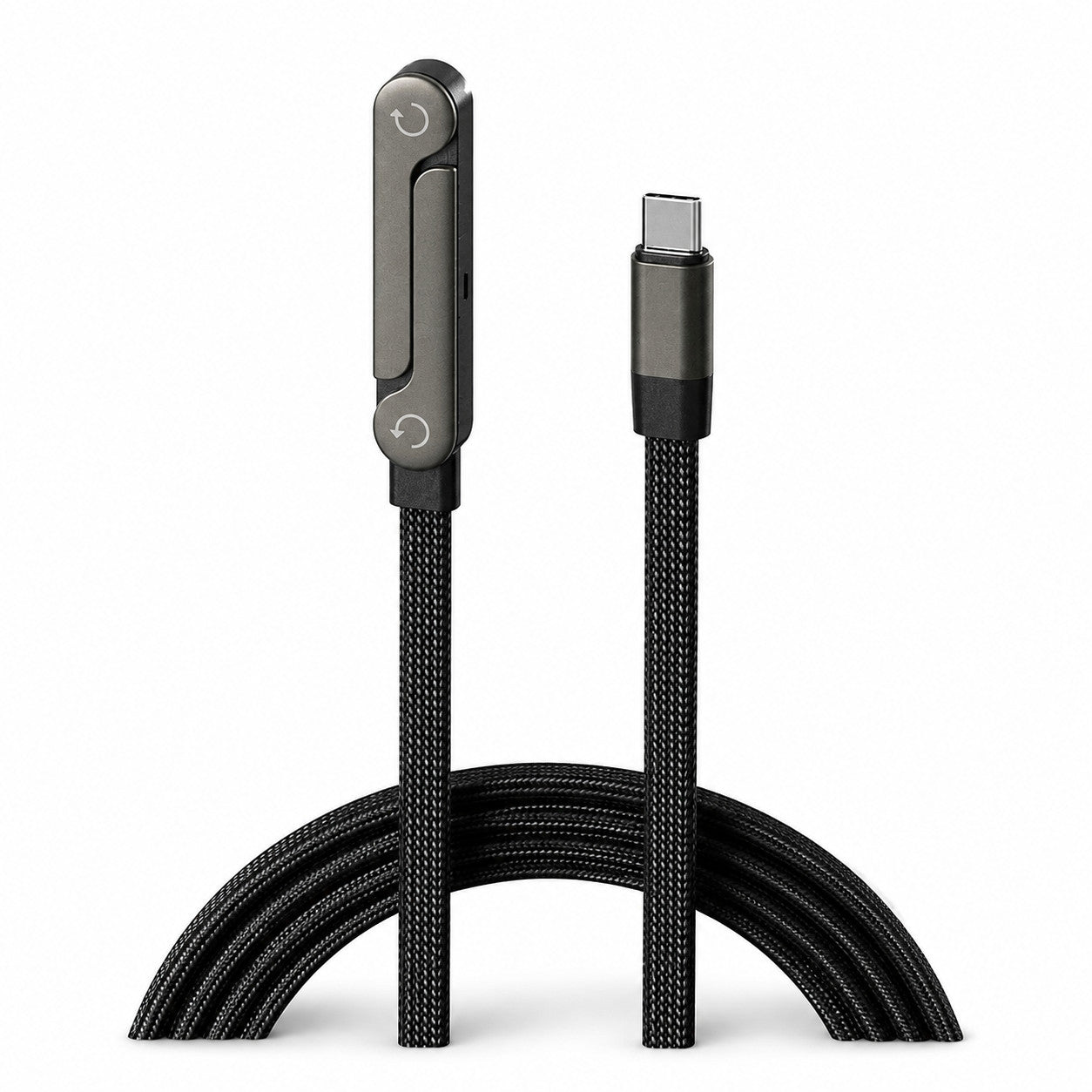 CÂBLE TYPE-C VERS TYPE-C 240W CHARGE RAPIDE SUPPORT SMARTPHONE PLIANT NOIR DONNÉES