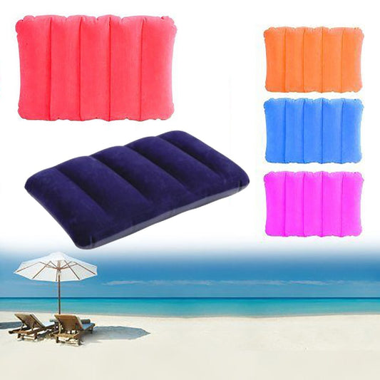COUSSIN GONFLABLE FLOCAGE 31X47CM MER PISCINE COLORÉ APPUITÊTE CAMPING