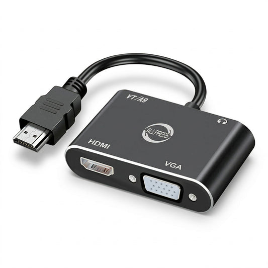 ADATTATORE HDMI A VGA + CON AUDIO PER DECODER 1080P FULL HD PER PC TV AS-08129