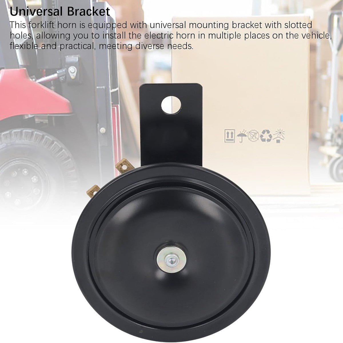KLAXON VOITURE MOTO 12V 110DB TROMPETTE ÉLECTRIQUE RONDE UNIVERSELLE NOIRE 78MM CTC-419