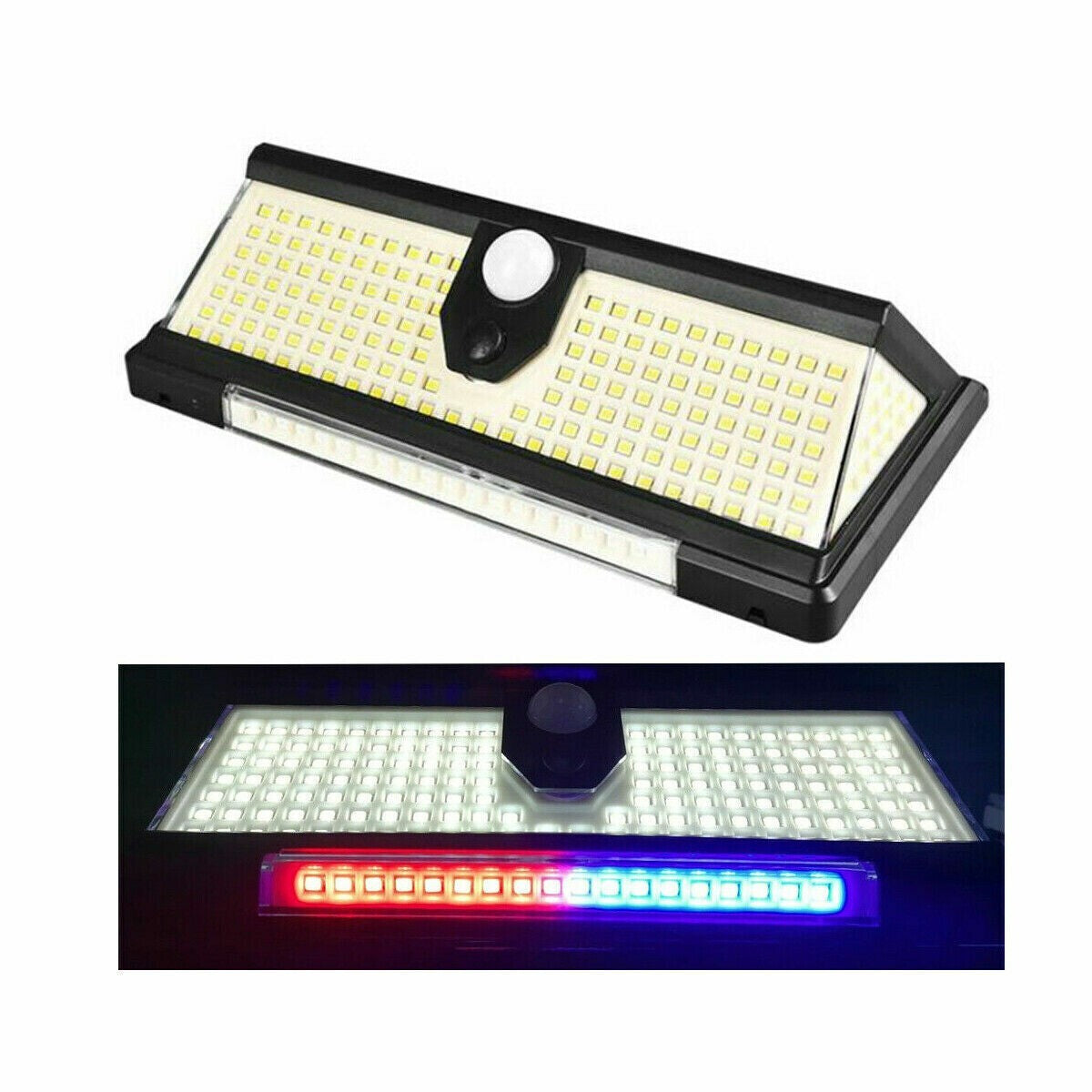 PROJECTEUR SOLAIRE EXTÉRIEUR 190 LED SMD LUMIÈRE D'URGENCE DÉTECTEUR DE MOUVEMENT B0519
