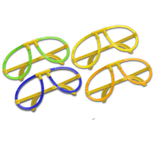 KIT 6 PIÈCES LUNETTES LUMINEUSES STARLIGHT PARTY FLUO CONCERTS FÊTES FLUORESCENTES