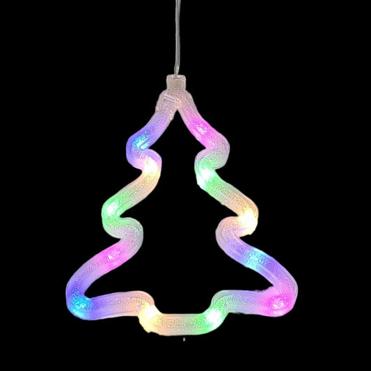 ALBERO NATALE LUMINOSO LED LUCE RGB PORTA FINESTRA VENTOSA ADDOBBI