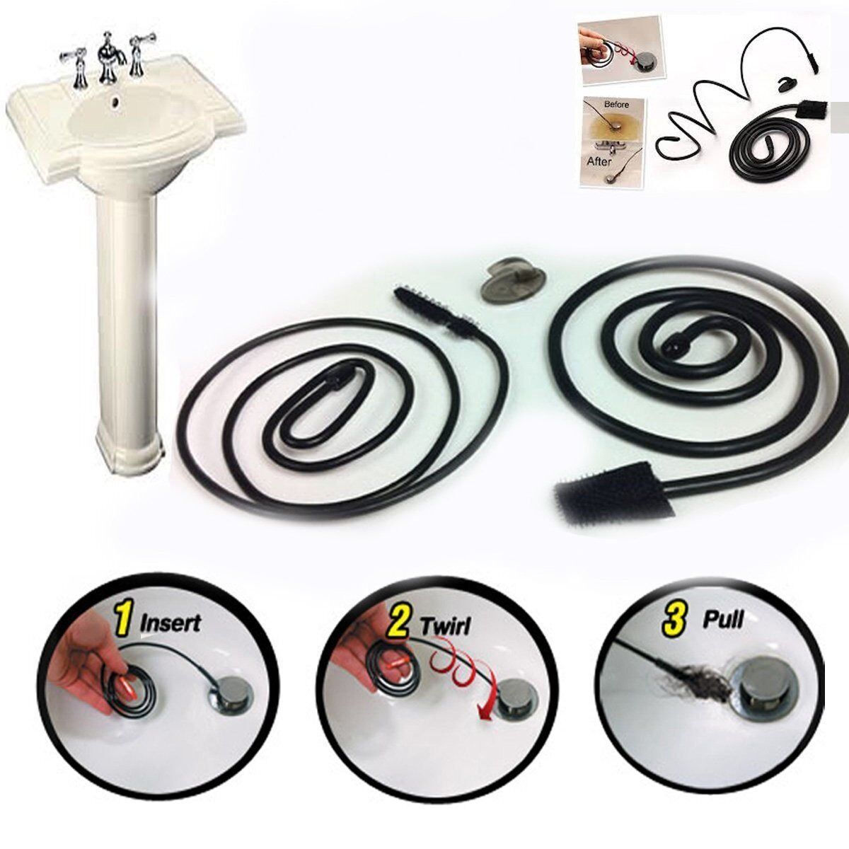 SINK SNAKE FILO FILI STURA LAVANDINO PULISCI TUBI CAVO TUBO STURA BAGNO CUCINA