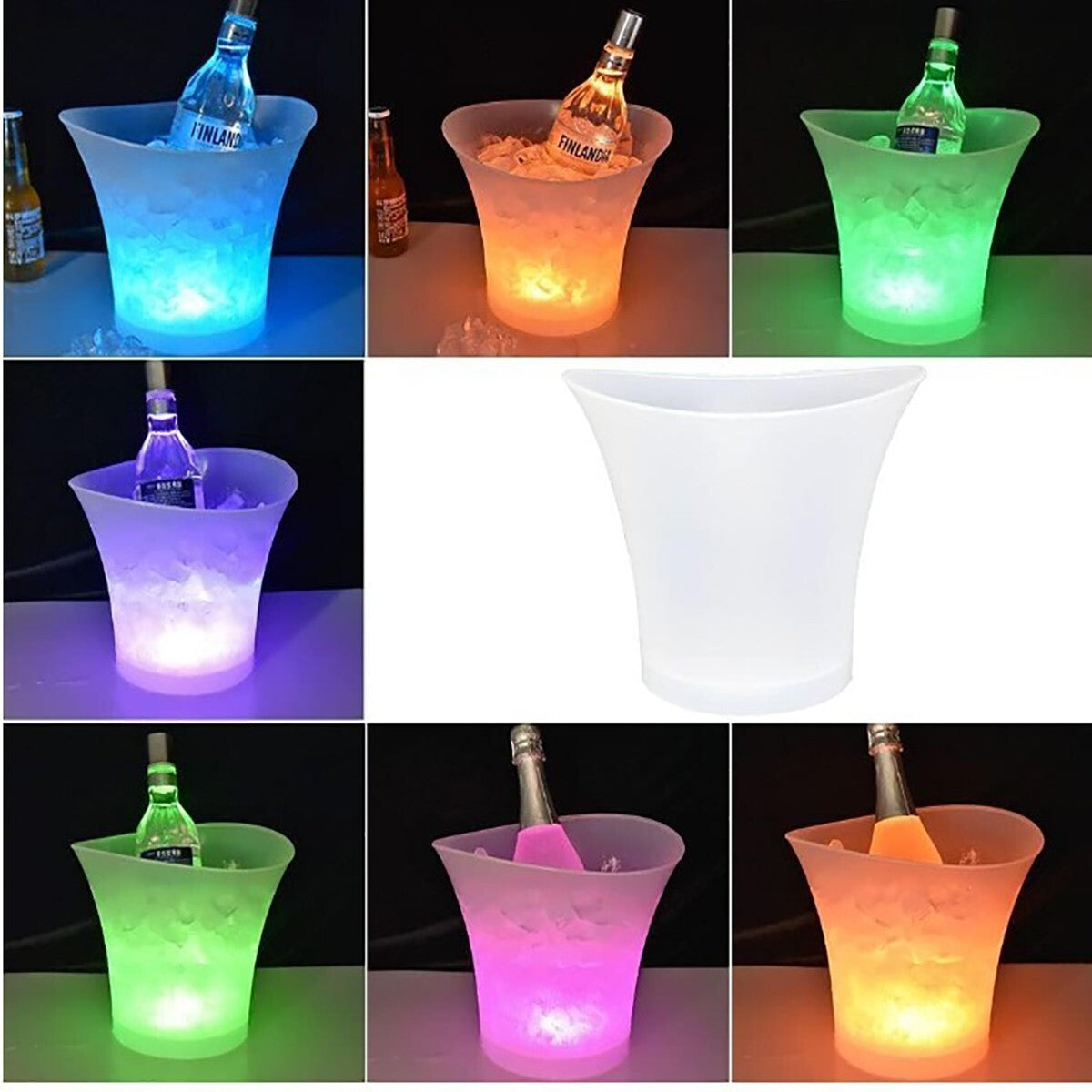 ALTOPARLANTE BLUETOOTH SECCHIELLO GHIACCIO CON LUCI LED PER EVENTI FESTE DISCO