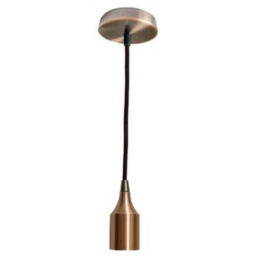 PORTALAMPADA LAMPADARIO SOSPENSIONE SOFFITTO PENDENTE VINTAGE 2MT JD02 BRONZO