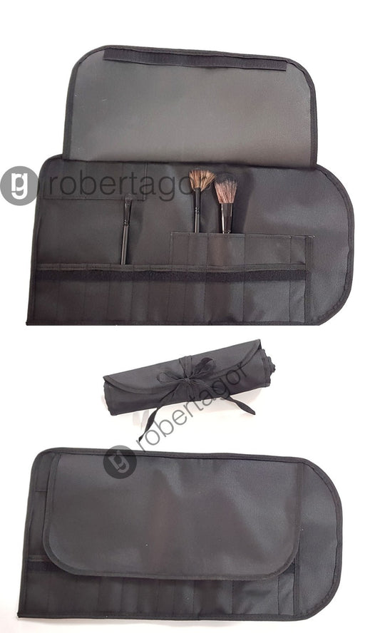 PORTA PENNELLI MAKE UP BEAUTY CASE TROUSSE NERO POCHETTE NERA BORSA TESSUTO