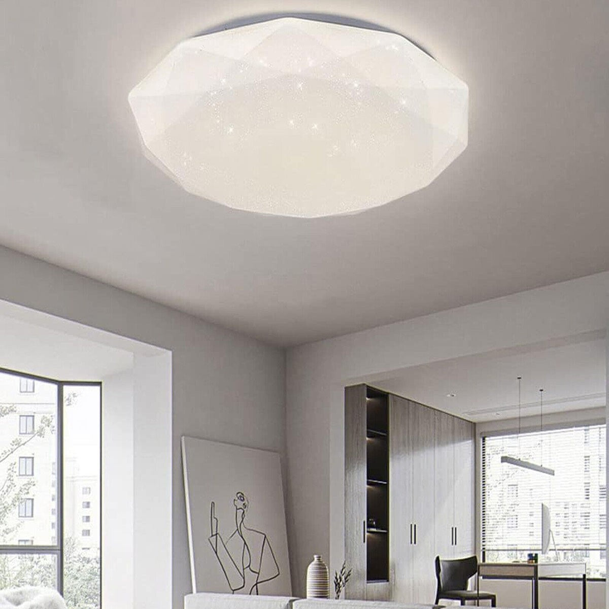 PLAFONIERA LED 55W LUCE FREDDA DIAMANTE EFFETTO CIELO STELLATO APPLIQUE BTL-804