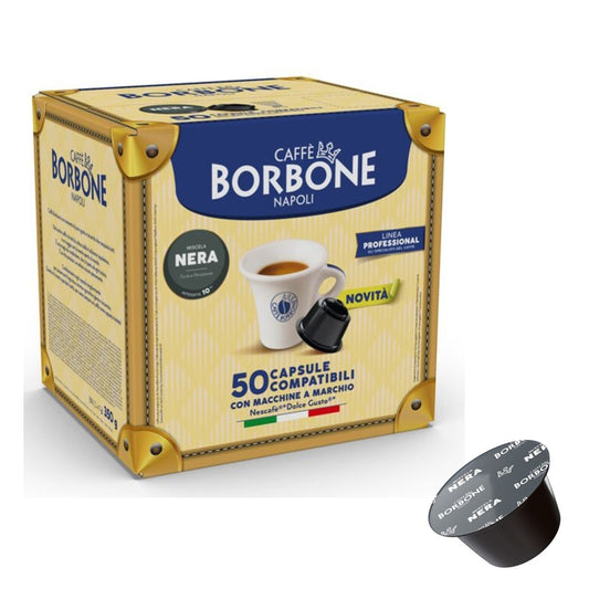 CAFÉ BORBONE COMPATIBLES NESCAFÉ DOLCE GUSTO 50 CAPSULES DOSSETTES MÉLANGE NOIR