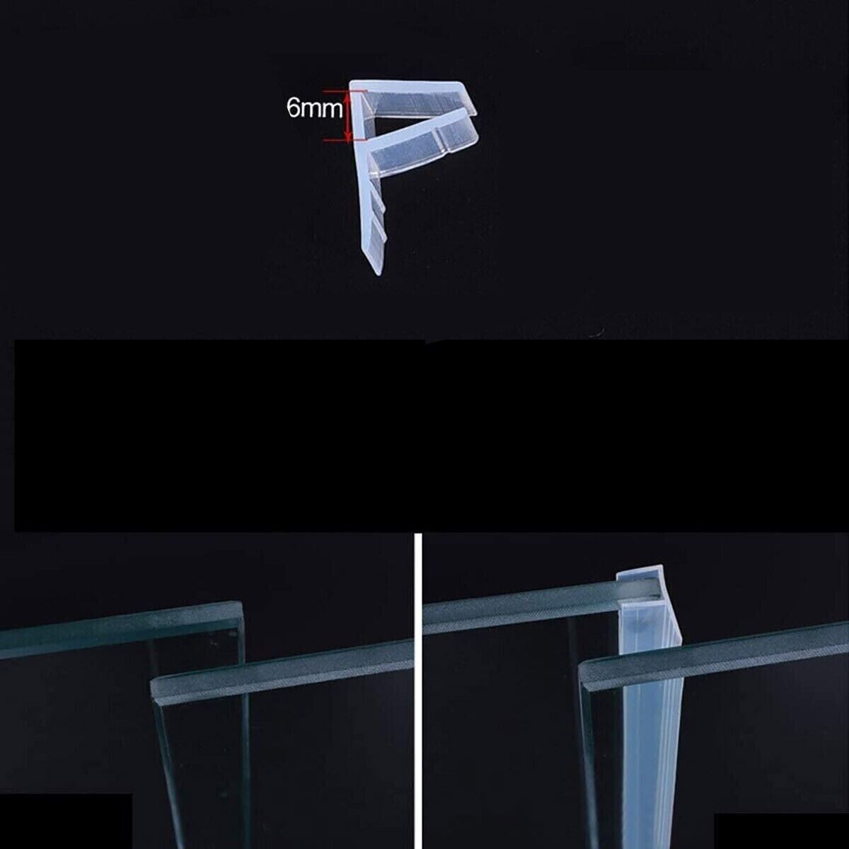 GUARNIZIONE BOX DOCCIA PROFILO F RICAMBIO SILICONE TRASPARENTE 6MM 2MT 74234