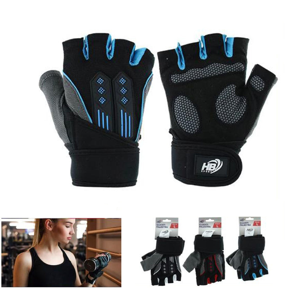 GUANTI ANTISCIVOLO PALSTRA SPORT GUANTO FITNESS MEZZO DITA TAGLIA L 90117