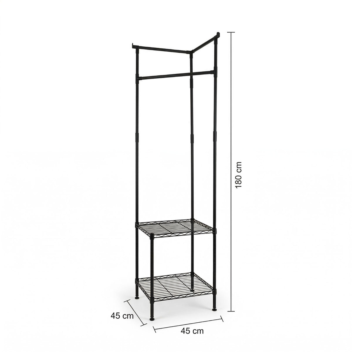 PORTE-MANTEAU AVEC 2 ÉTAGÈRES VERTICALES SALVASPAZIO EN MÉTAL MAISON VÊTEMENTS 72266