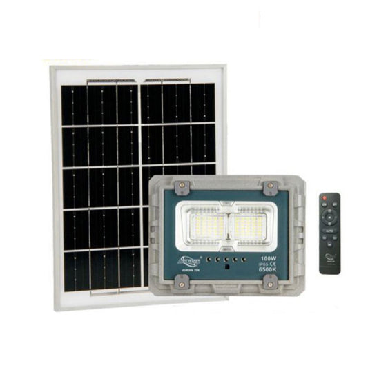 PROJECTEUR LED AVEC PANNEAU SOLAIRE LUMIÈRE FROIDE SPOT LED MAISON JARDIN EXTÉRIEUR 100W
