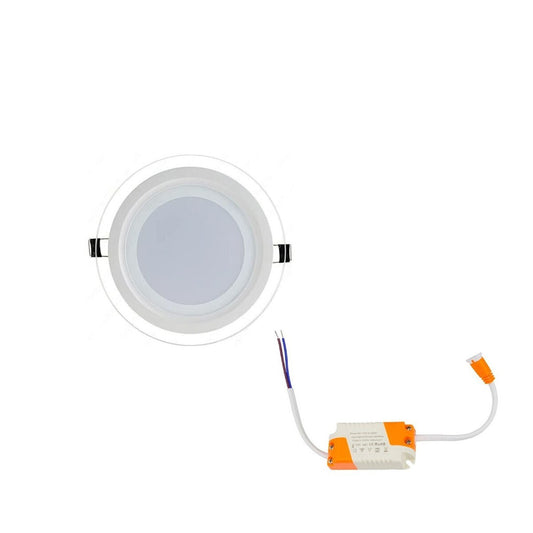 SPOT LED ENCASTRABLE 6W LUMIÈRE FROIDE CADRE ROND BLANC 5DM VERRE FM-20053