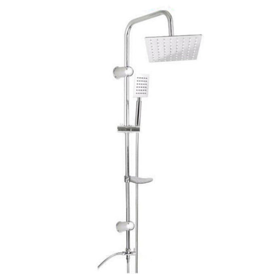 TIGE DE DOUCHE CHROMÉE COLONNE DE DOUCHE POMME DE TÊTE FIXE DOUCHETTE À MAIN 3417