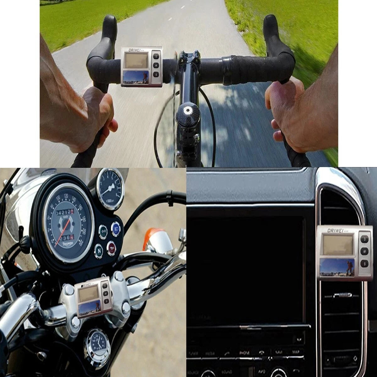 MINI OROLOGIO DIGITALE LCD PORTATILE AL QUARZO PER AUTO SVEGLIA STAFFA JS-021