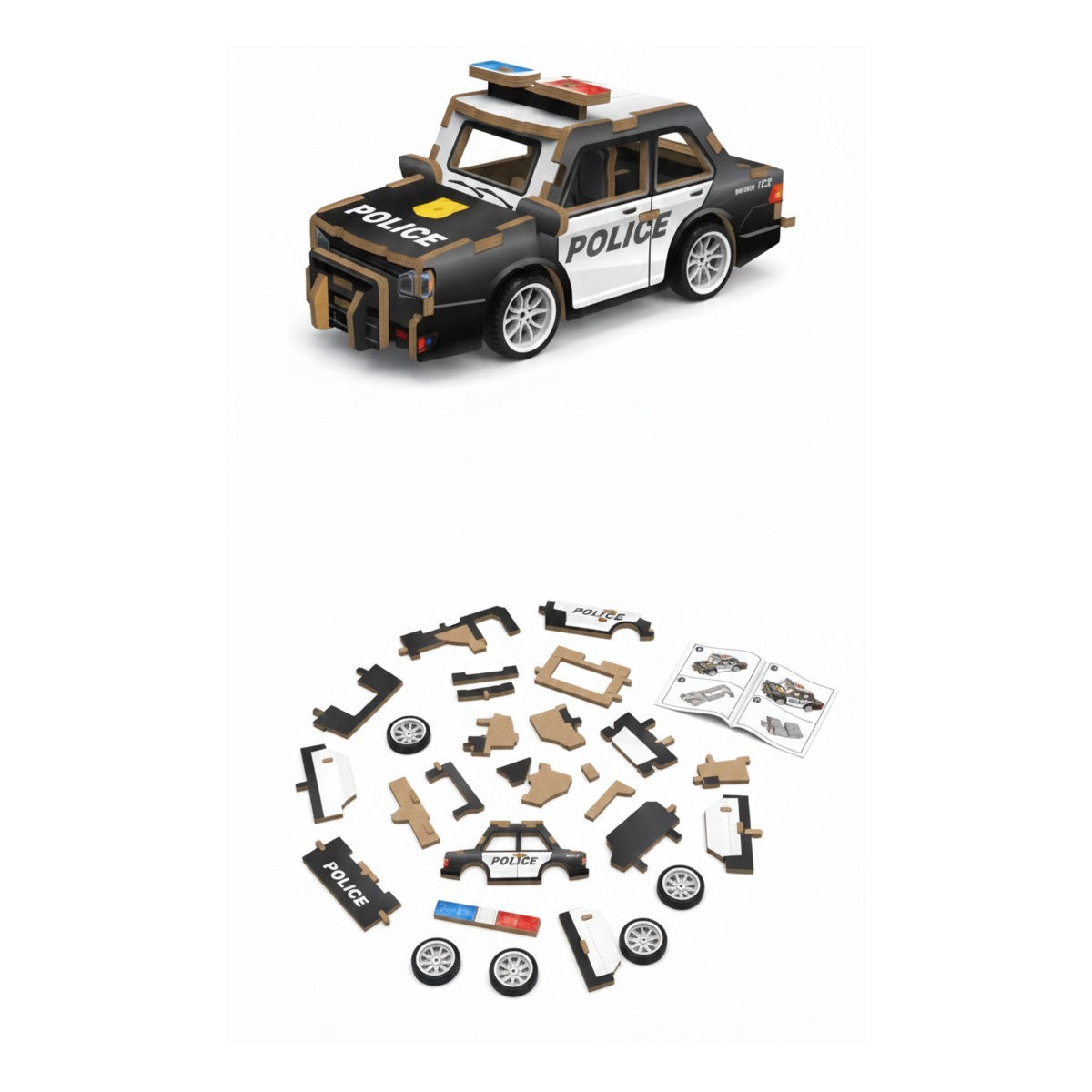 PUZZLE 3D AUTO POLIZIA LEGNO GIOCO COSTRUZIONI BAMBINI MACCHINA MODELLINO 32384