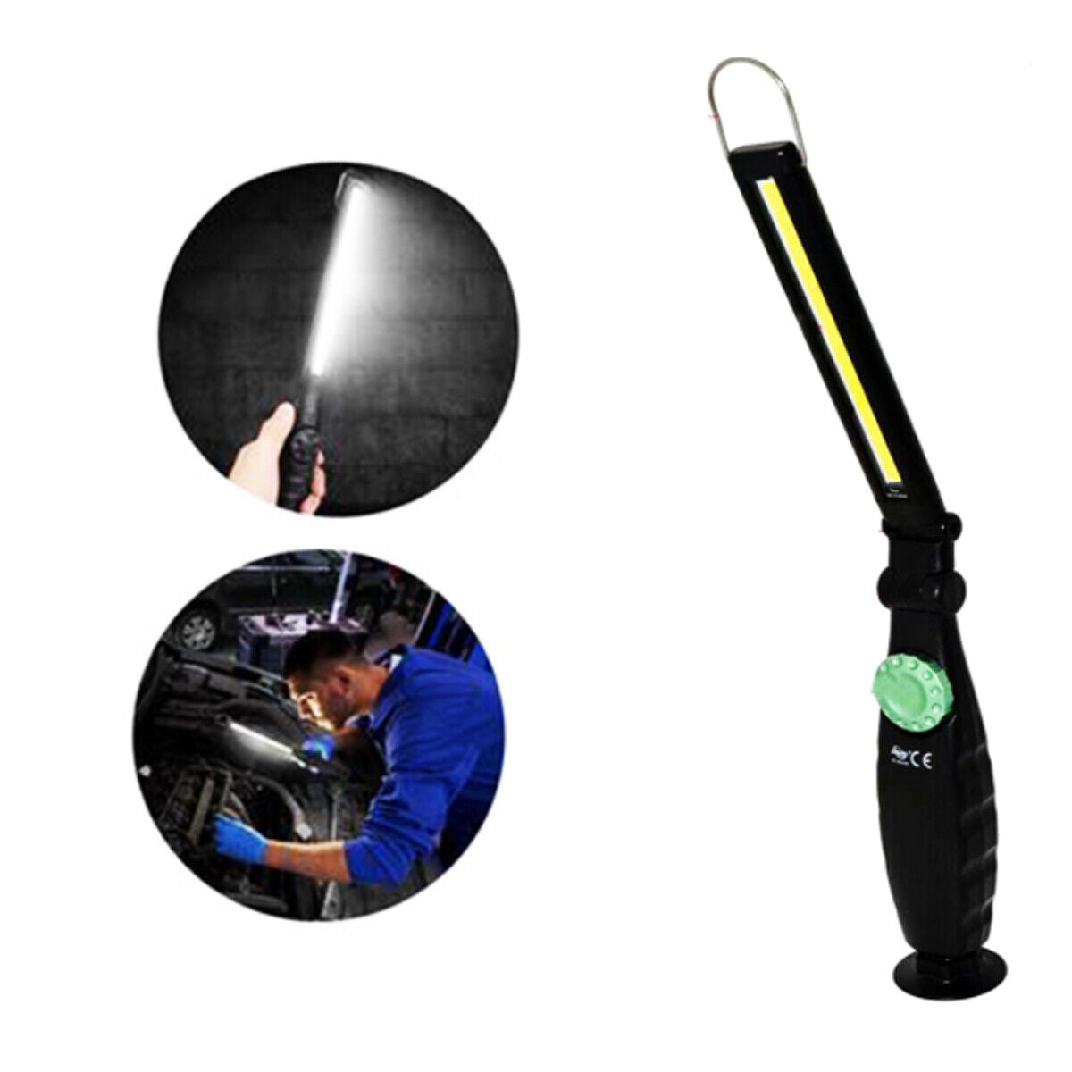 TORCIA LED PORTATILE LAMPADA LAVORO A BATTERIA MAGNETE GANCIO INCLINABILE TE-206