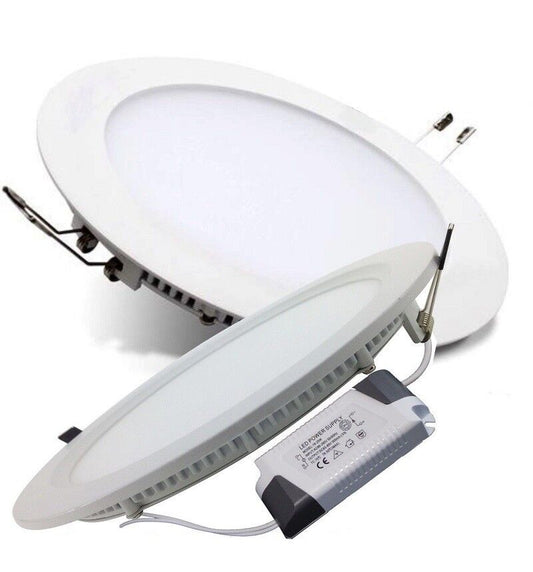 FARO FARETTO PANNELLO LED ULTRA SLIM 24W INCASSO MOLLA ROTONDO TONDO LUCE CALDA