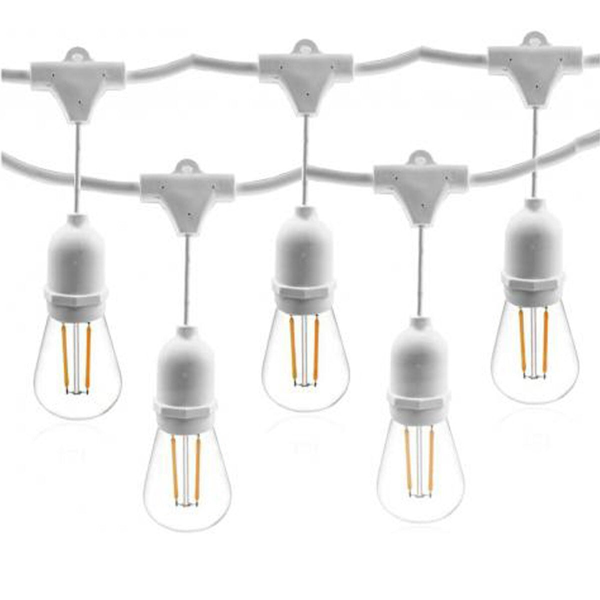 GUIRLANDE LUMINEUSE 5M ET 10 DOUILLES E27 BLANCHE PROLONGEABLE IP54 INTÉRIEUR EXTÉRIEUR