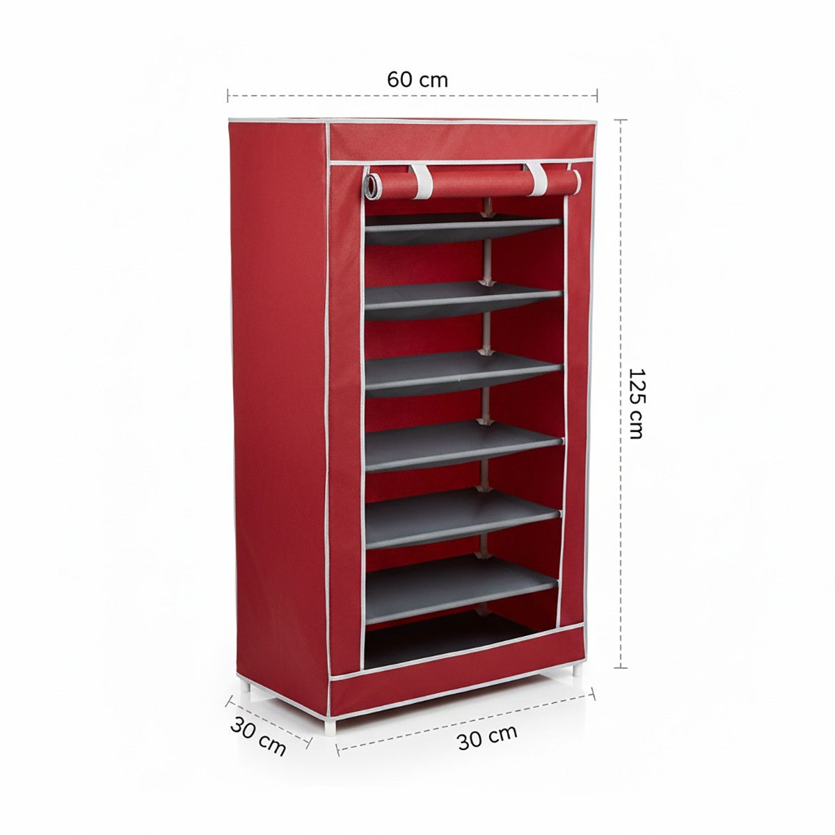SCARPIERA TESSUTO 7 RIPIANI PORTASCARPE SALVASPAZIO 125X60X30 CM 69075