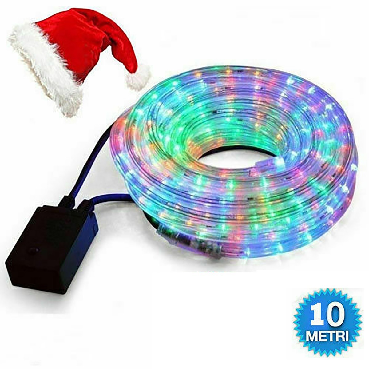 TUYAU LUMINEUX LED LUMIÈRES DE NOËL ÉTANCHES EXTÉRIEURES RGB COULEURS 10 MÈTRES