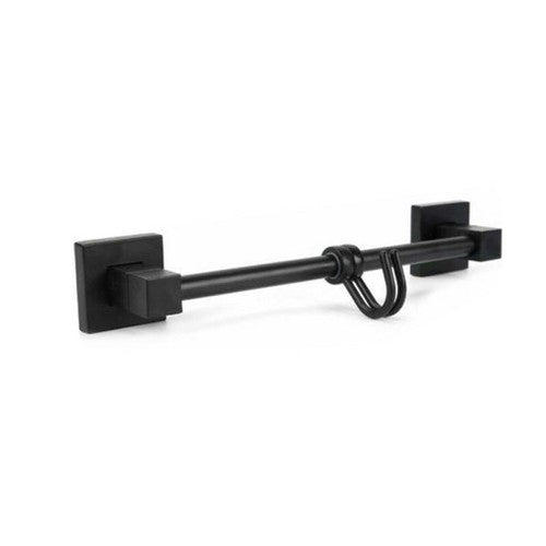 PORTE-SERVIETTES 2 CROCHETS SUPPORT MEUBLE SALLE DE BAIN MAISON CUISINE NOIR 02112