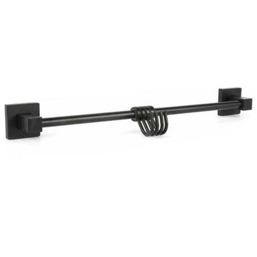 PORTE-SERVIETTES 4 CROCHETS SUPPORT SALLE DE BAINS MAISON CUISINE NOIR 02114