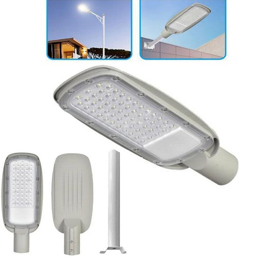 LAMPADAIRE LED AVEC POTEAU SUPPORT EXTÉRIEUR PROJECTEUR LED LUMIÈRE FROIDE 6500K 100W