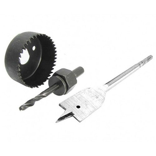 SCIE CLOCHE 55 MM AVEC MÈCHE PLATE 22 MM POUR PERCEUSE SCIES TRÉPANS POUR BOIS PLASTIQUE